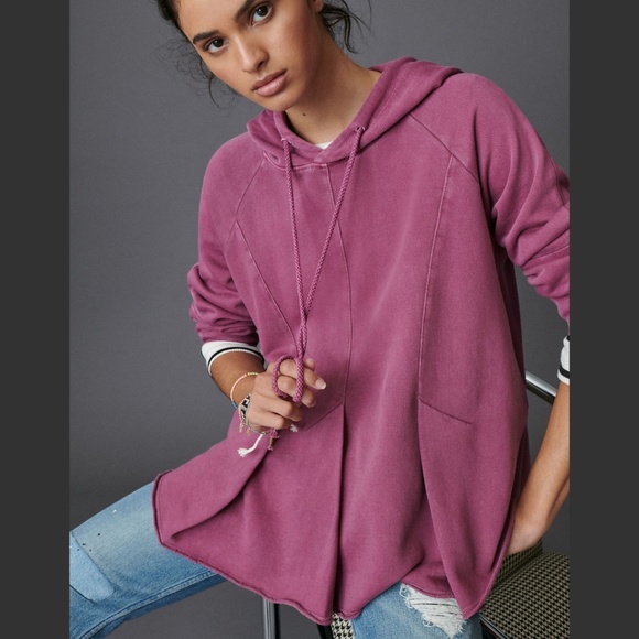 Pilcro and the Letterpress Sweaters - Anthropologie Pilcro Flynn Hoodie in Raspberry